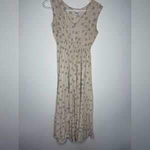 Sincerely Jules Elegant Beige Patterned Dress